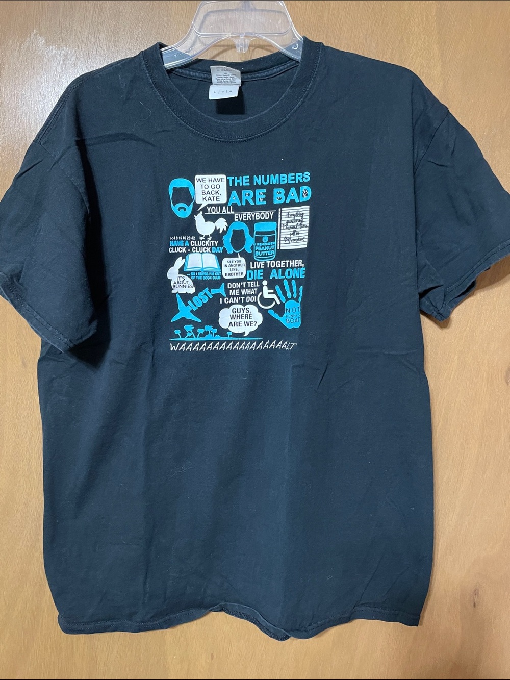 Gildan Black Short-Sleeve Tee with Turquoise Graphic